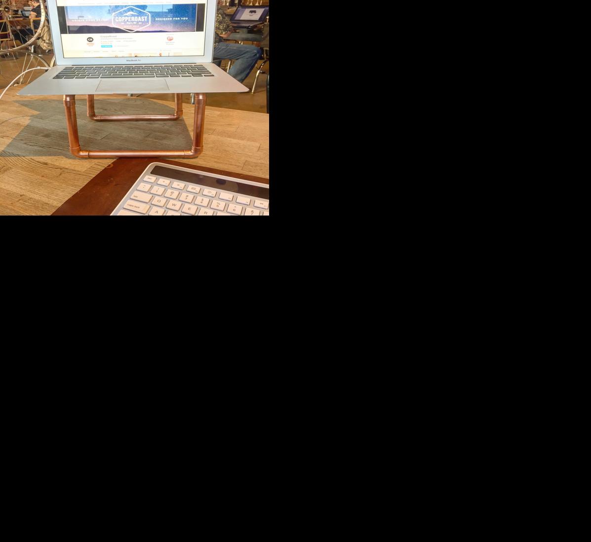 Copper laptop stand