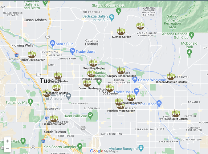 Community Gardens of Tucson locations
