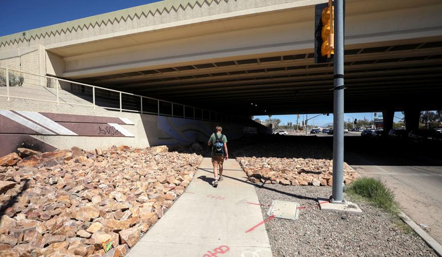 Tucson using big rocks to keep I-10 underpasses 'clean and safe'