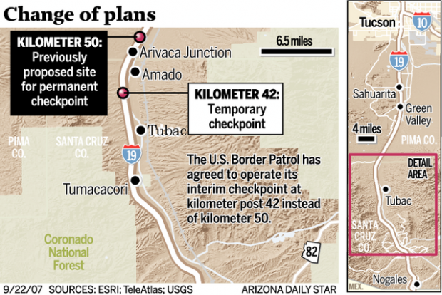 Permanent checkpoint at Amado dropped  