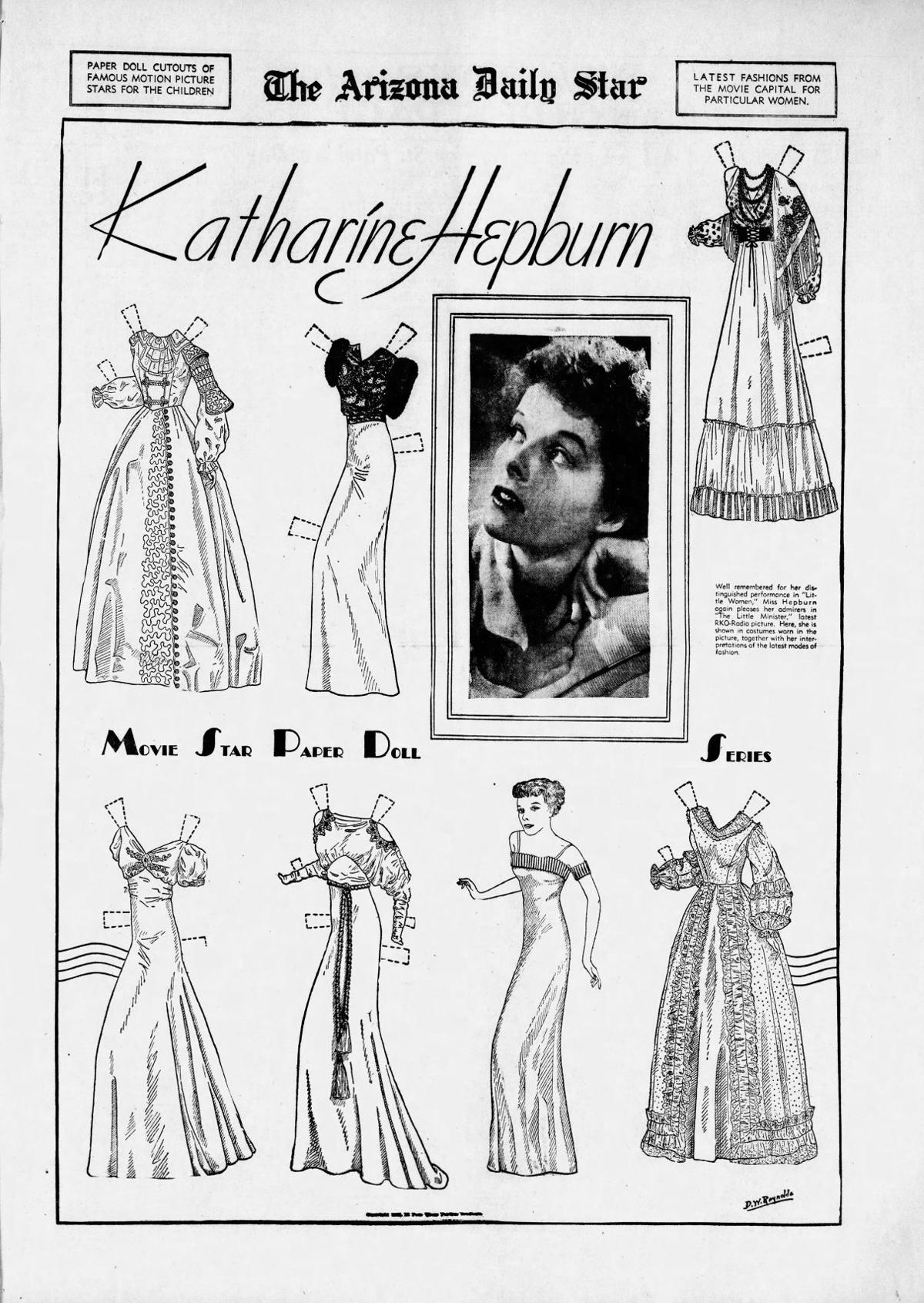 Katherine Hepburn paper doll