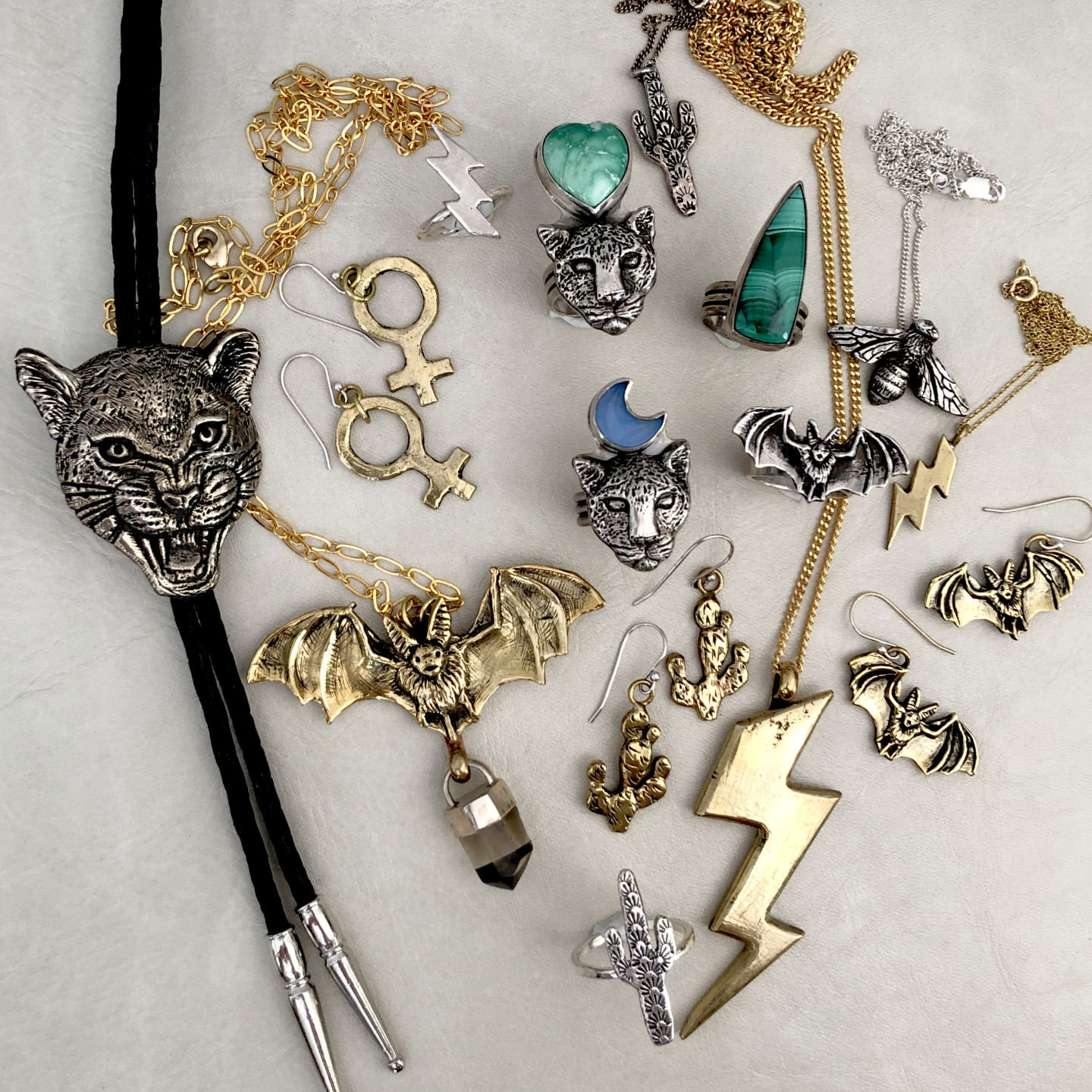 Tucson artist creates desert inspired jewelry bolo ties with metal