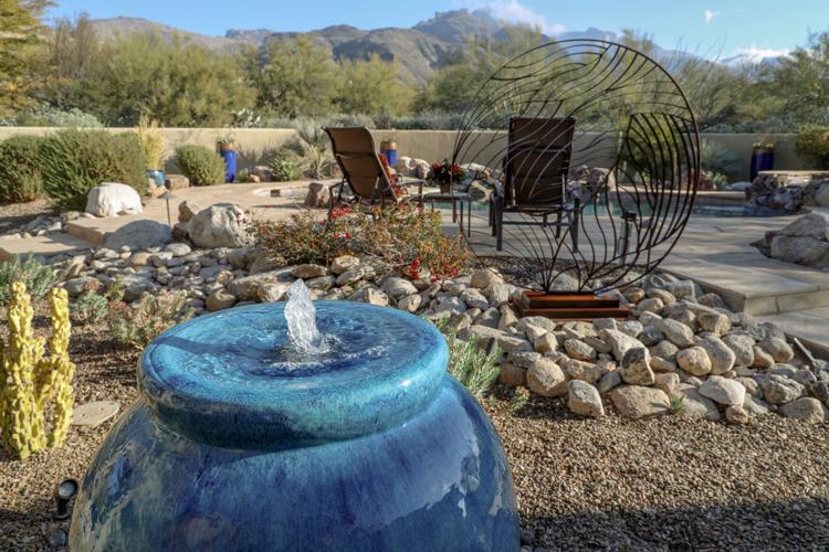 Tucson garden with bubbler fountain