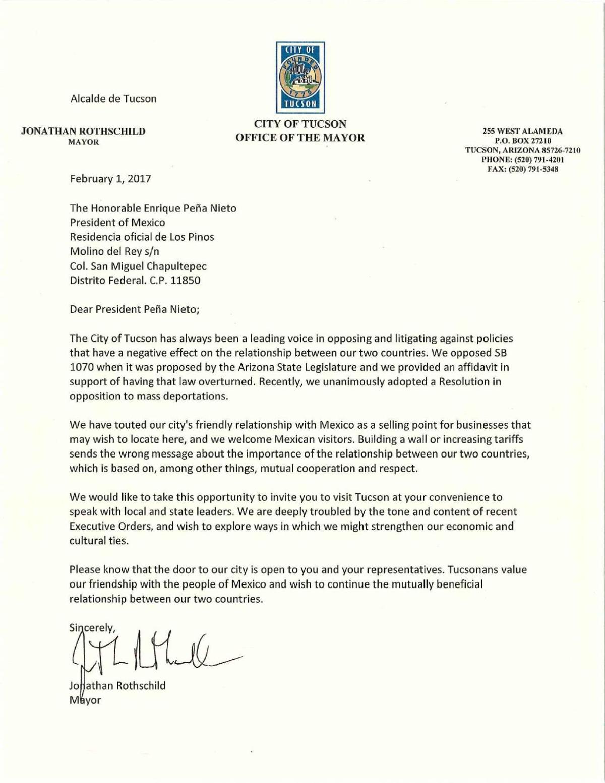 Letter to Pena Nieto (English)