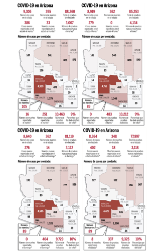 Mapas del 2 al 5 de mayo coronavirus