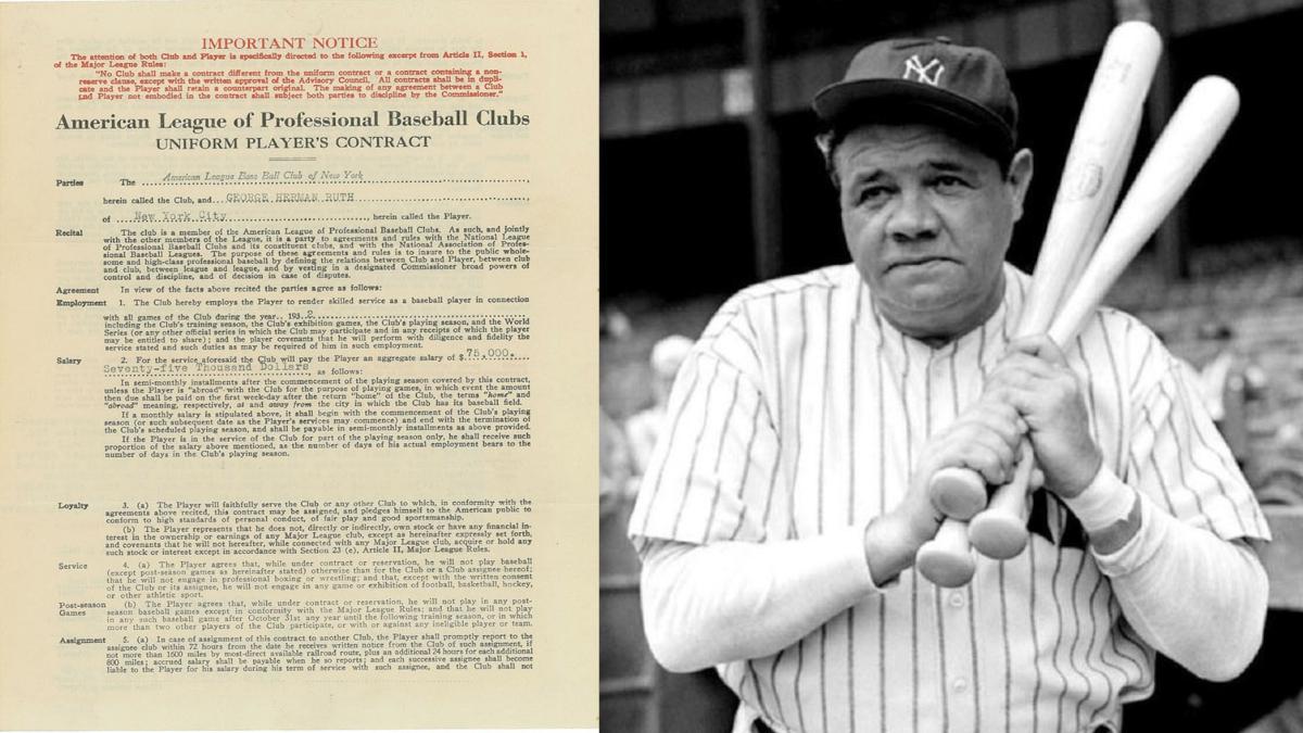 Documents of Babe Ruth's sale to Yankees auctioned for $312,000