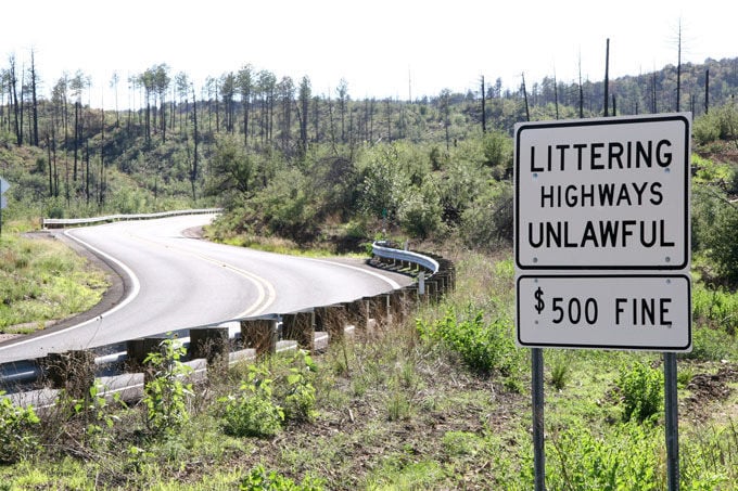 ADOT litter sign