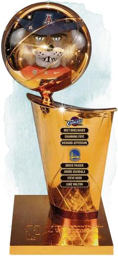 Wilbur Wildcat and NBA Finals trophy