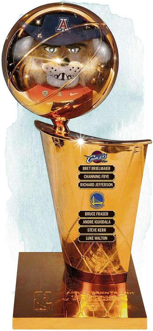 Wilbur Wildcat and NBA Finals trophy
