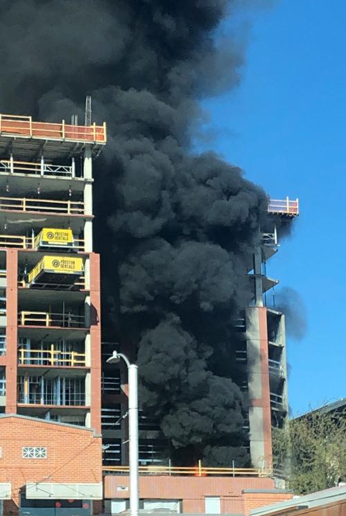 High rise fire near UA