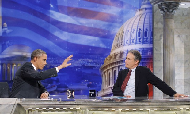 Obama stays serious on 'Daily Show'   