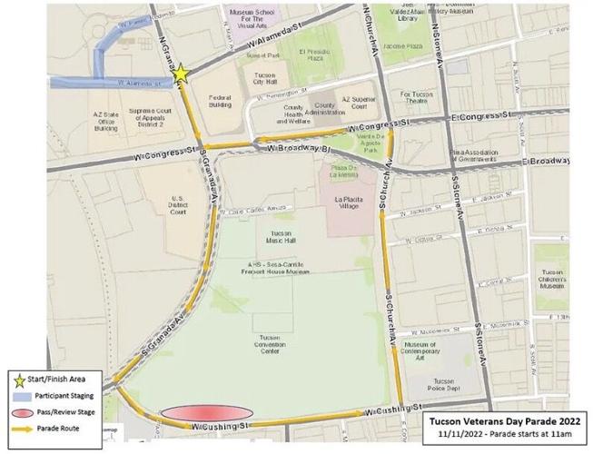 2022 Veterans Day Parade route