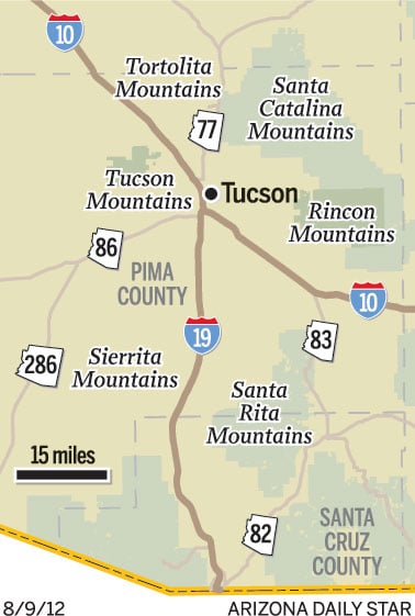 Arizona Mountain Ranges Map Map: Mountain ranges near Tucson | | tucson.com