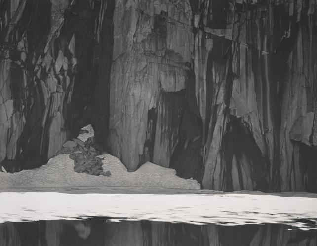 "Frozen Lake and Cliffs"