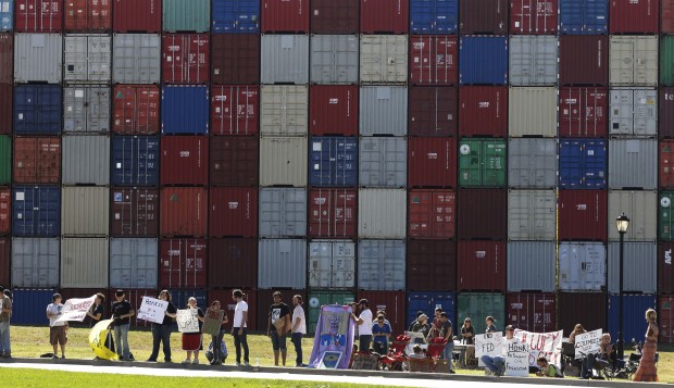 Massive 'IOU' art gives shape to debt debate   