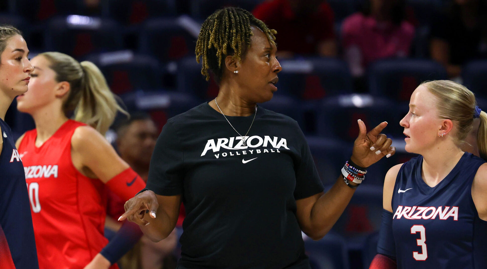 Red and Blue volleyball game