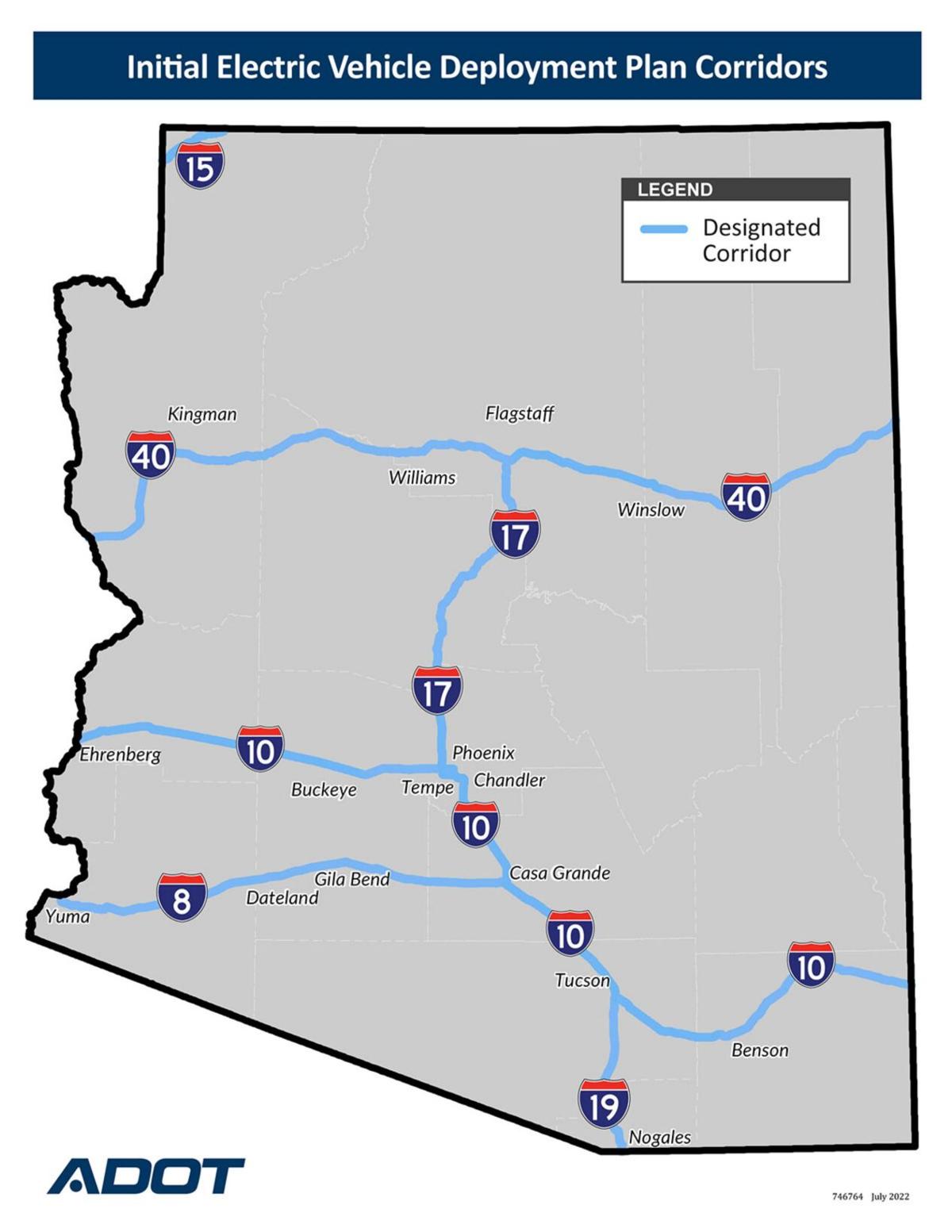 Arizona EV Plan map