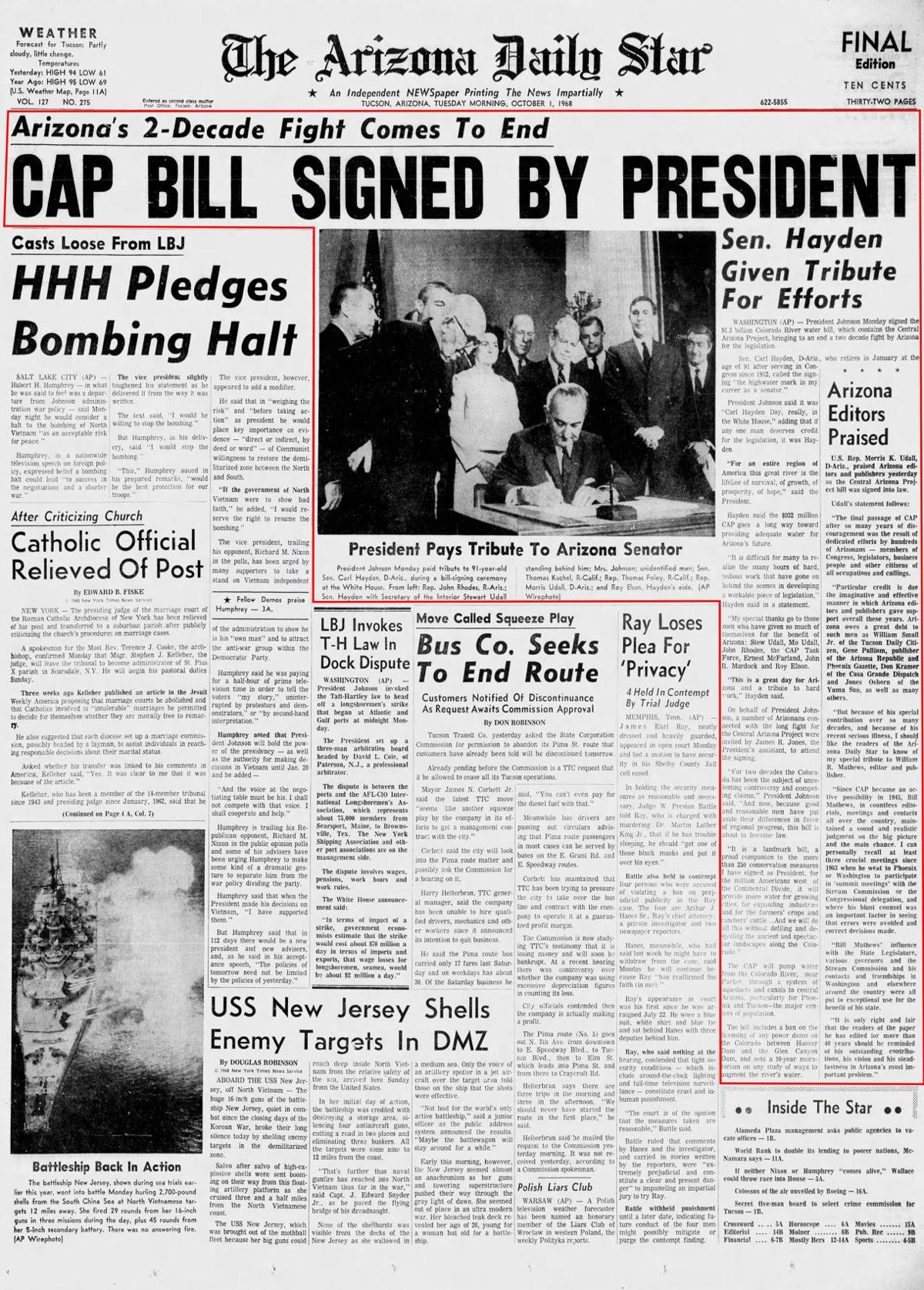 Oct. 1, 1968: CAP bill signed by President
