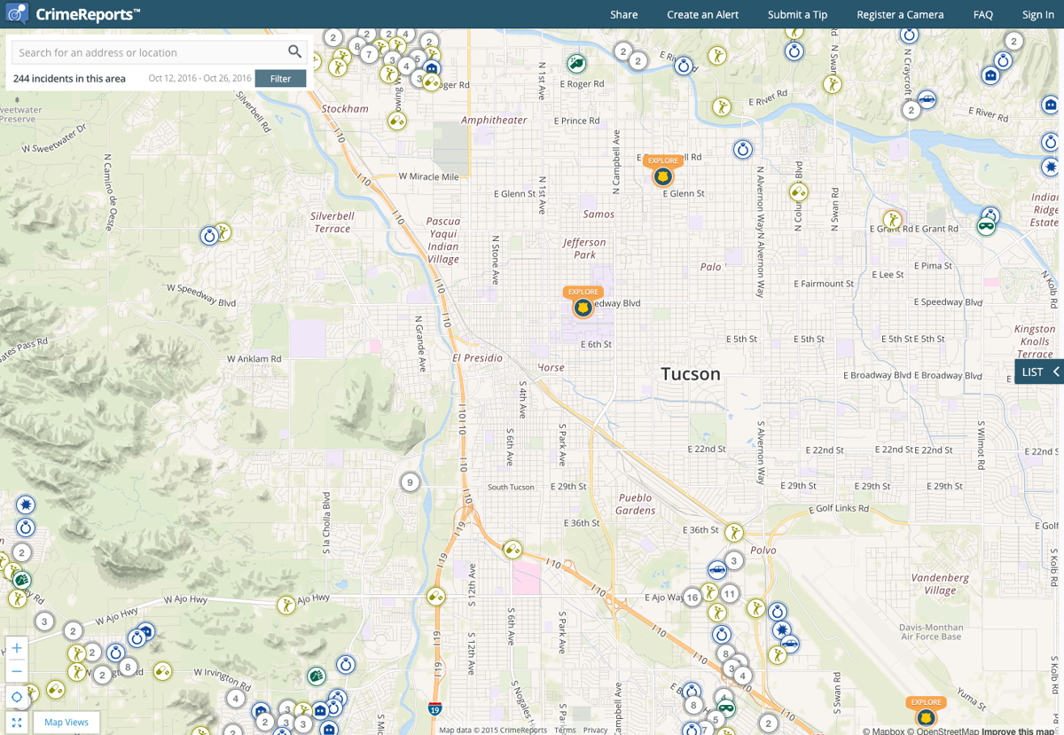 again features interactive crime map Foothills