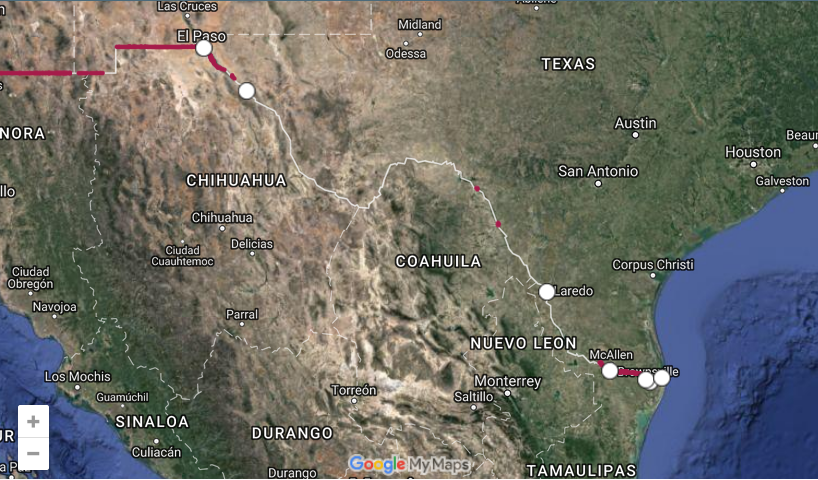 Map of the Texas-Mexico border  Beyond-the-wall  tucson.com