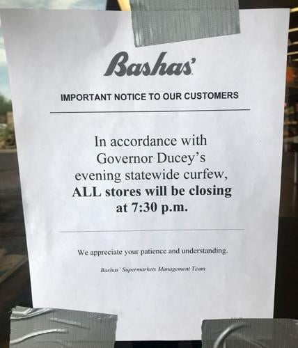 State of Arizona curfew, business hours