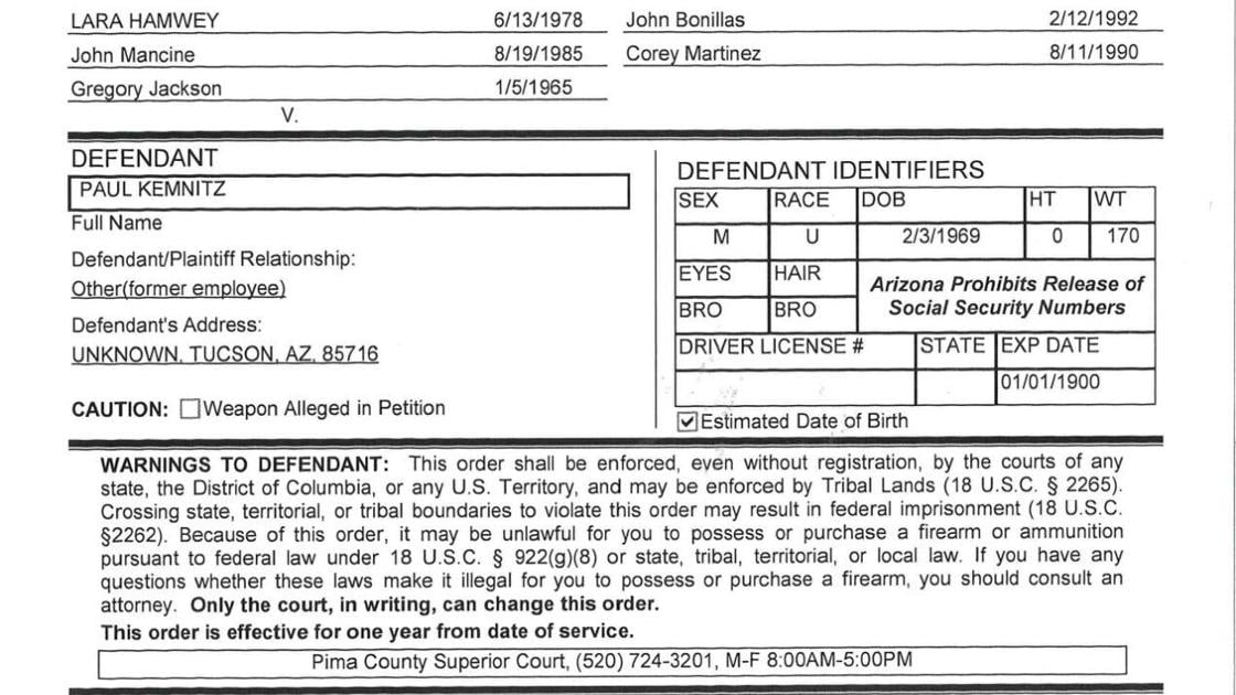 Injunction against former Tucson parks employee