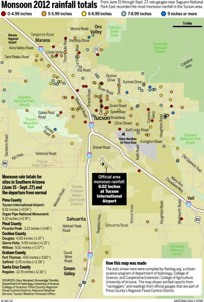 Monsoon 2012 rainfall totals