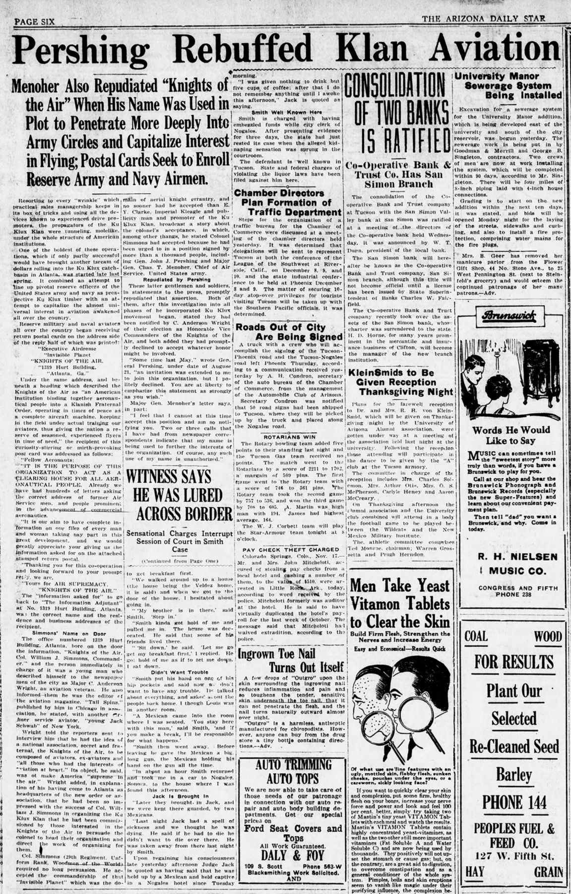 Pershing rebuffed Klan aviation