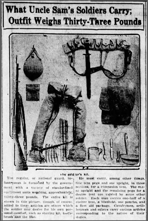 Soldier's kit June 29, 1916
