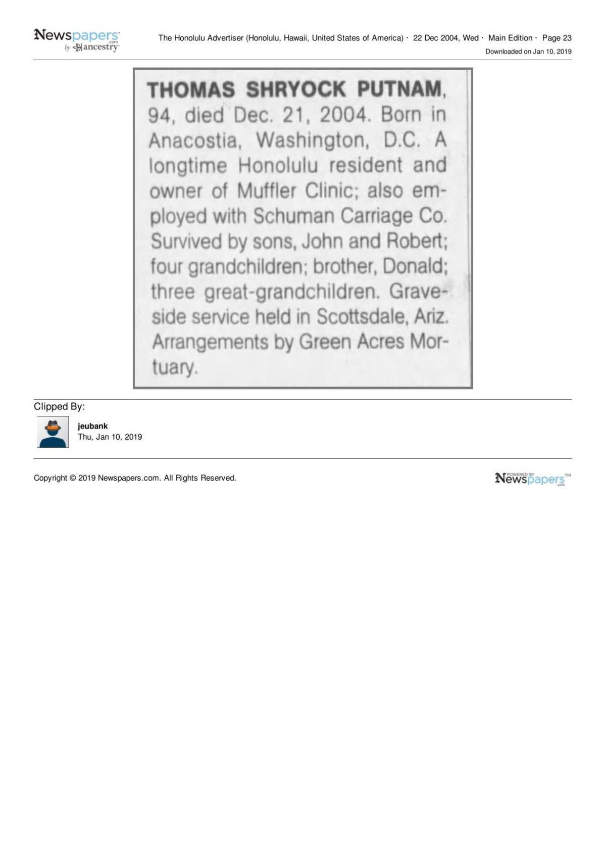 Honolulu Advertiser article Dec. 22, 2004