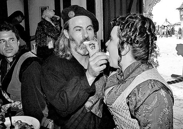 Festive wedding at renaissance festival  