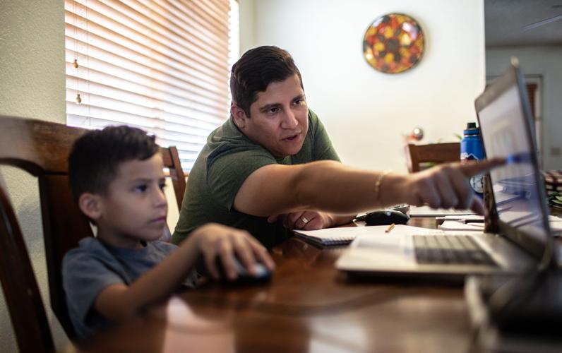 Hernandez family, remote learning