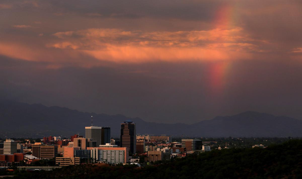 Tucson skyline at sunset