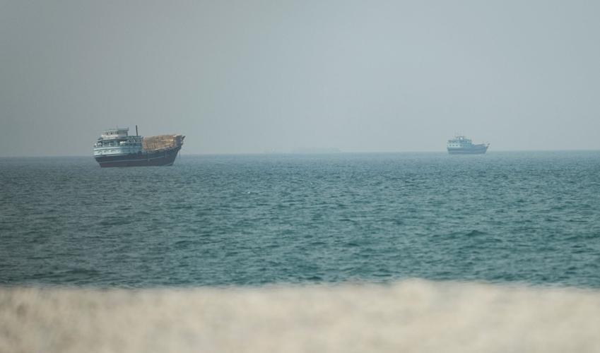 Vessels at the Strait of Hormuz, as seen from Musandam