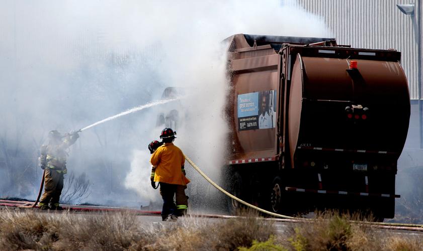Garbage truck fire