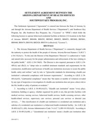 Southwest Key and ADHS agreement