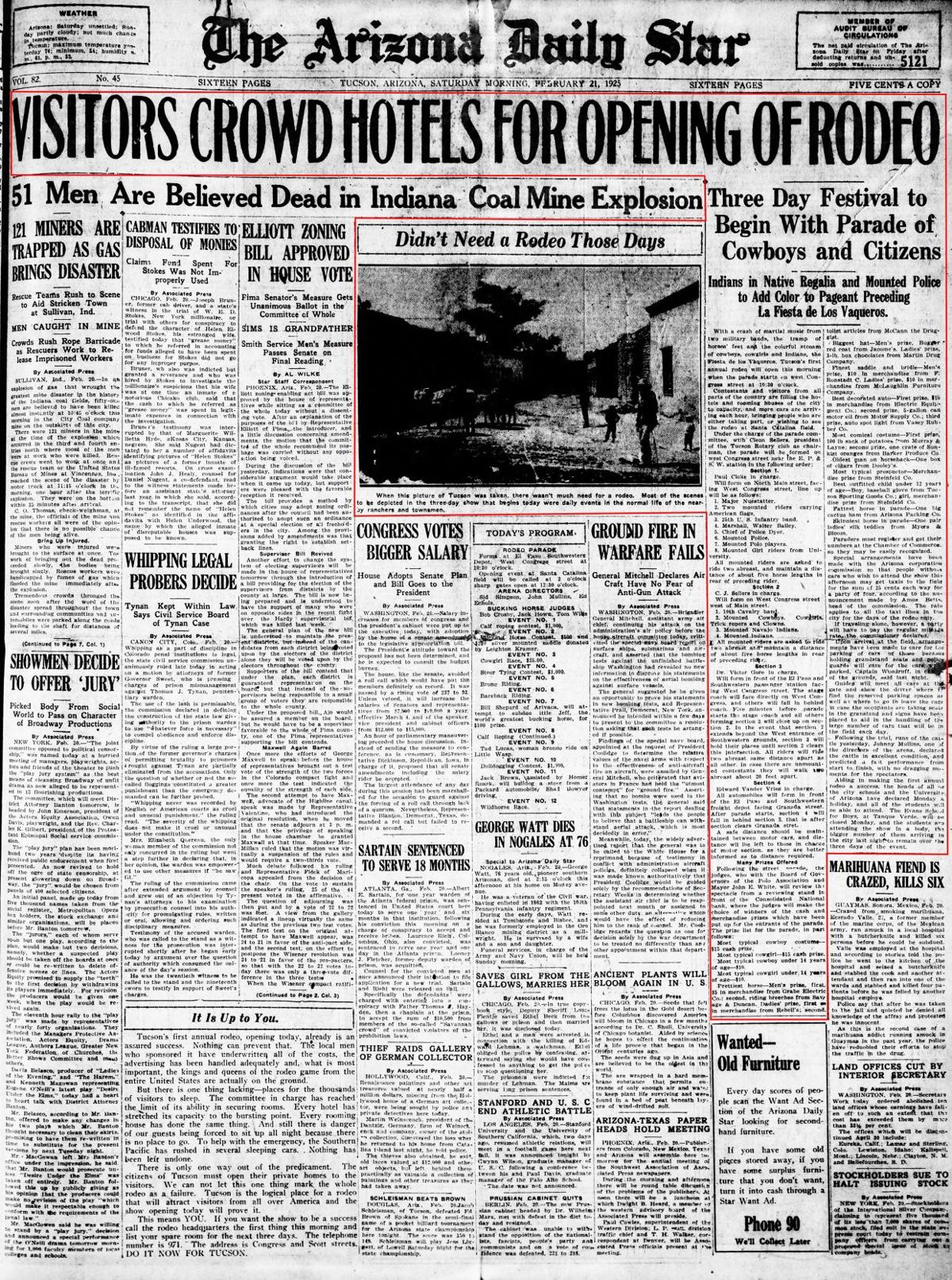 Feb. 21, 1925: First Tucson rodeo