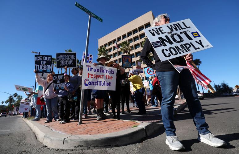 Hundreds gather for 'people power' show of opposition to Trump in Tucson
