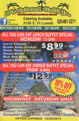 D's Island Grill menu