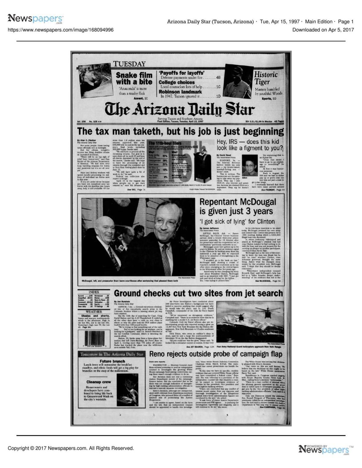 Arizona Daily Star front page April 15, 1997.pdf