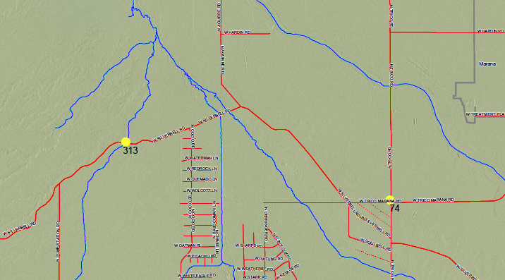 Pima County road closures Map 7