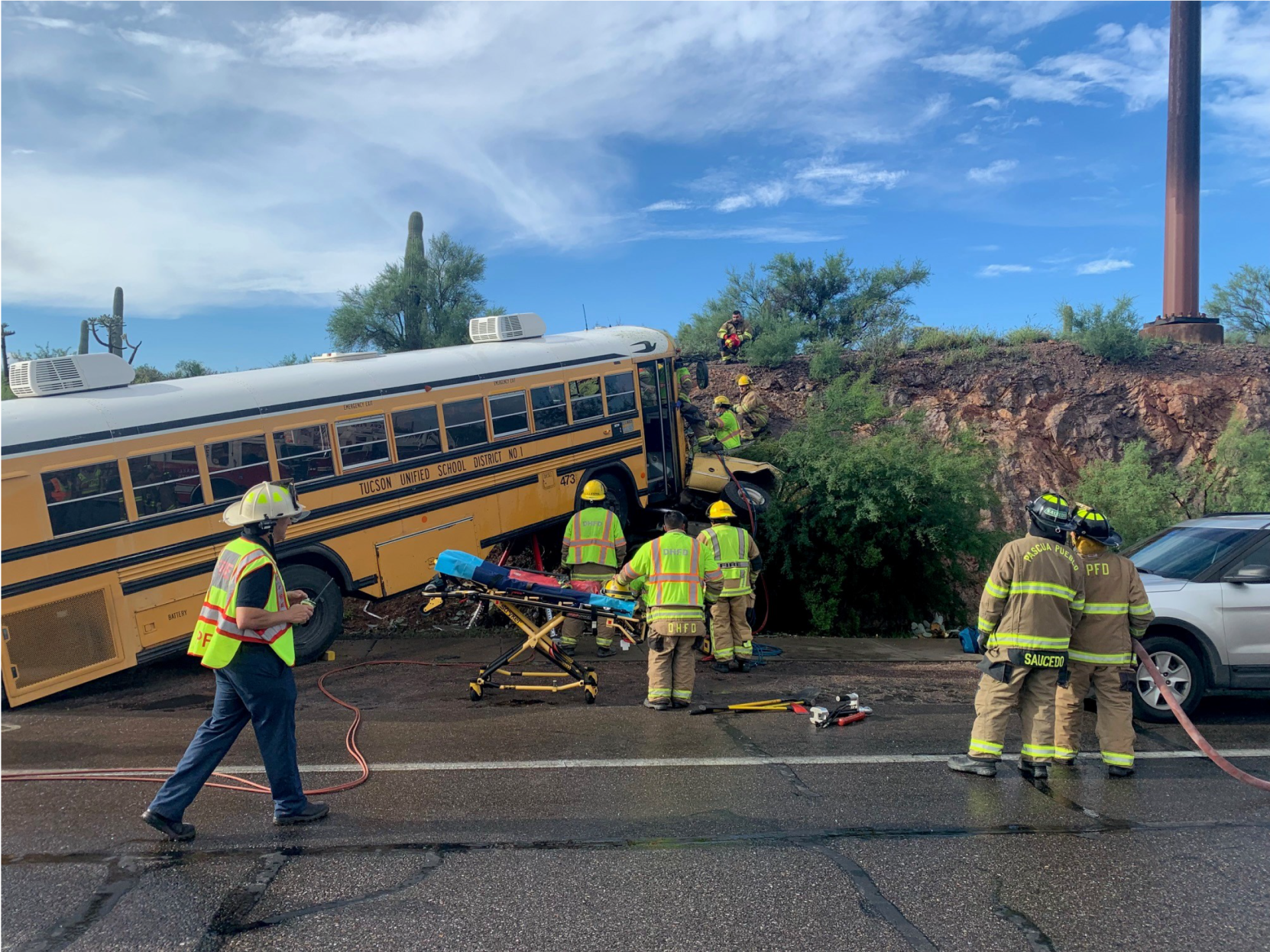 Fatal Head-on School Bus Crash Closes Roadway On Tucson's Southwest ...