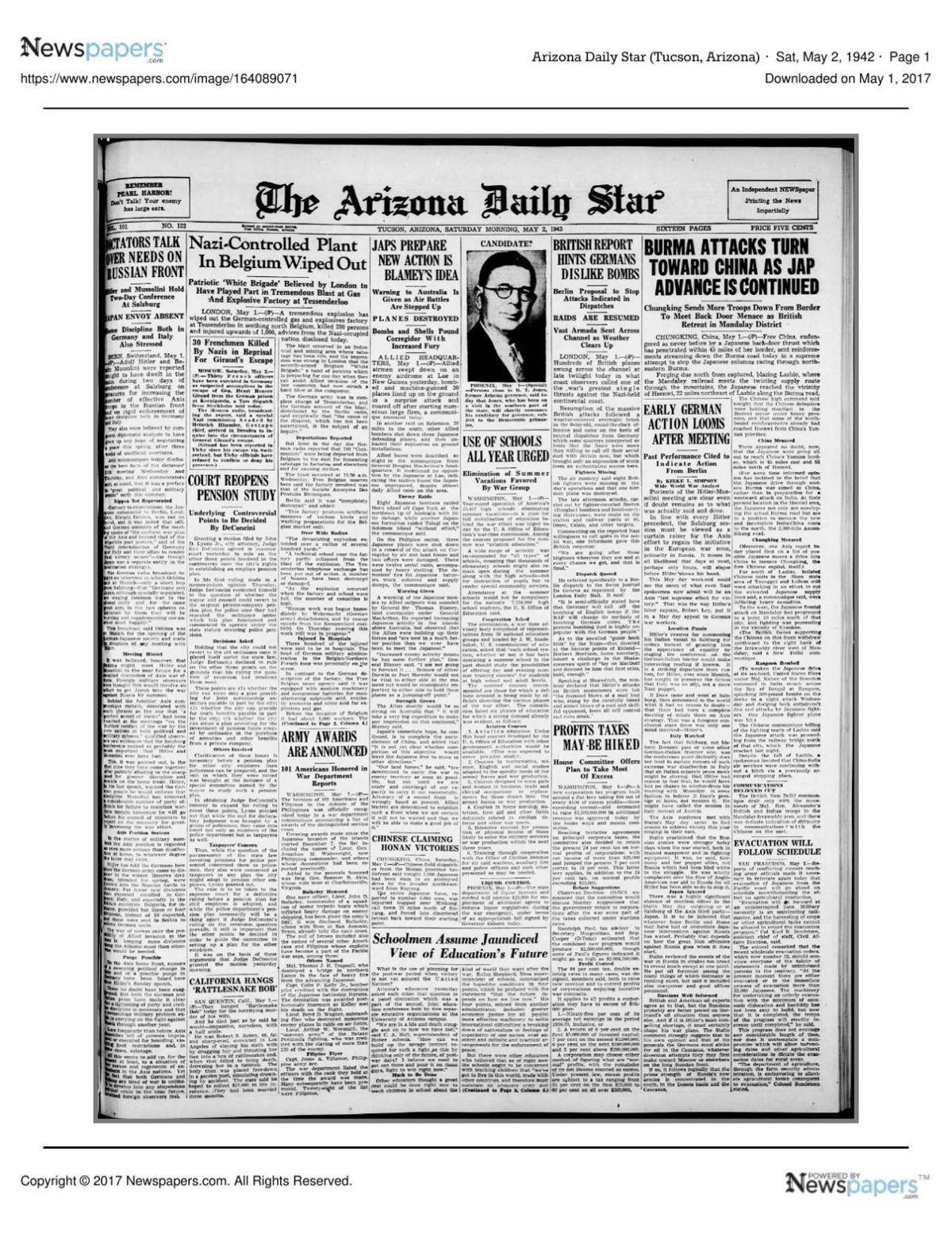 Arizona Daily Star front page May 2, 1942.pdf