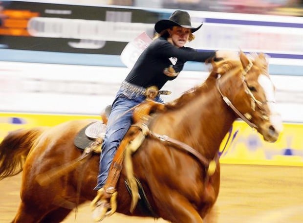 Maben sets arena record in barrel racing  