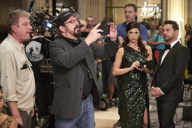 Rob Lieberman with Jason Priestley and Cindy Sampson on Private Eyes