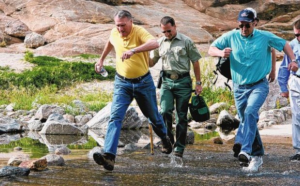 Tram road up Sabino Canyon is set for rebuild to the top, Kyl says at site  