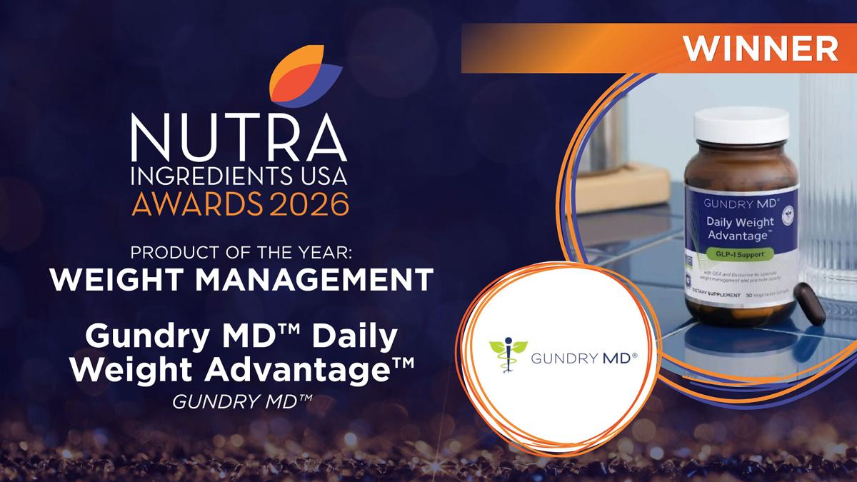 Gundry MD® Daily Weight Advantage™ Named Best Weight Management Supplement of 2026 by NutraIngredients-USA