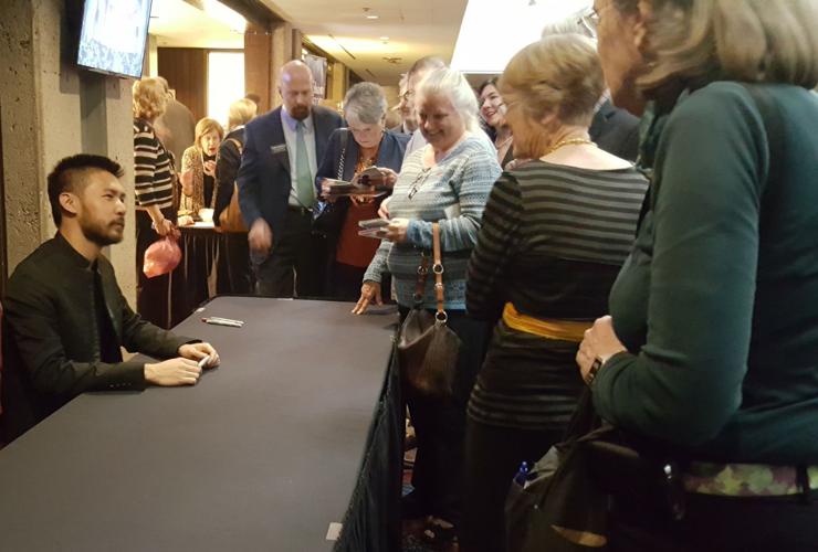 Meeting his new fans