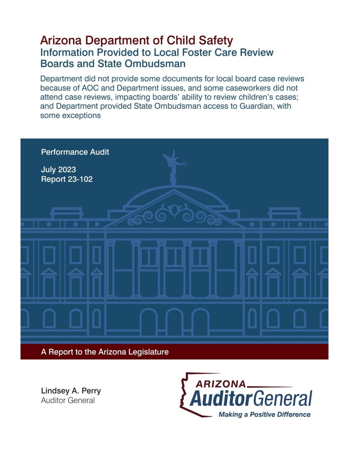 Arizona Auditor General report on DCS
