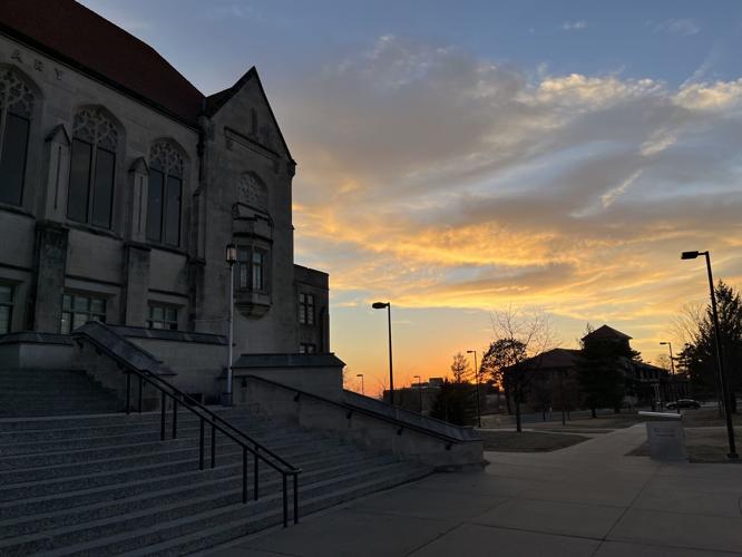 Sunset on the Kansas campus